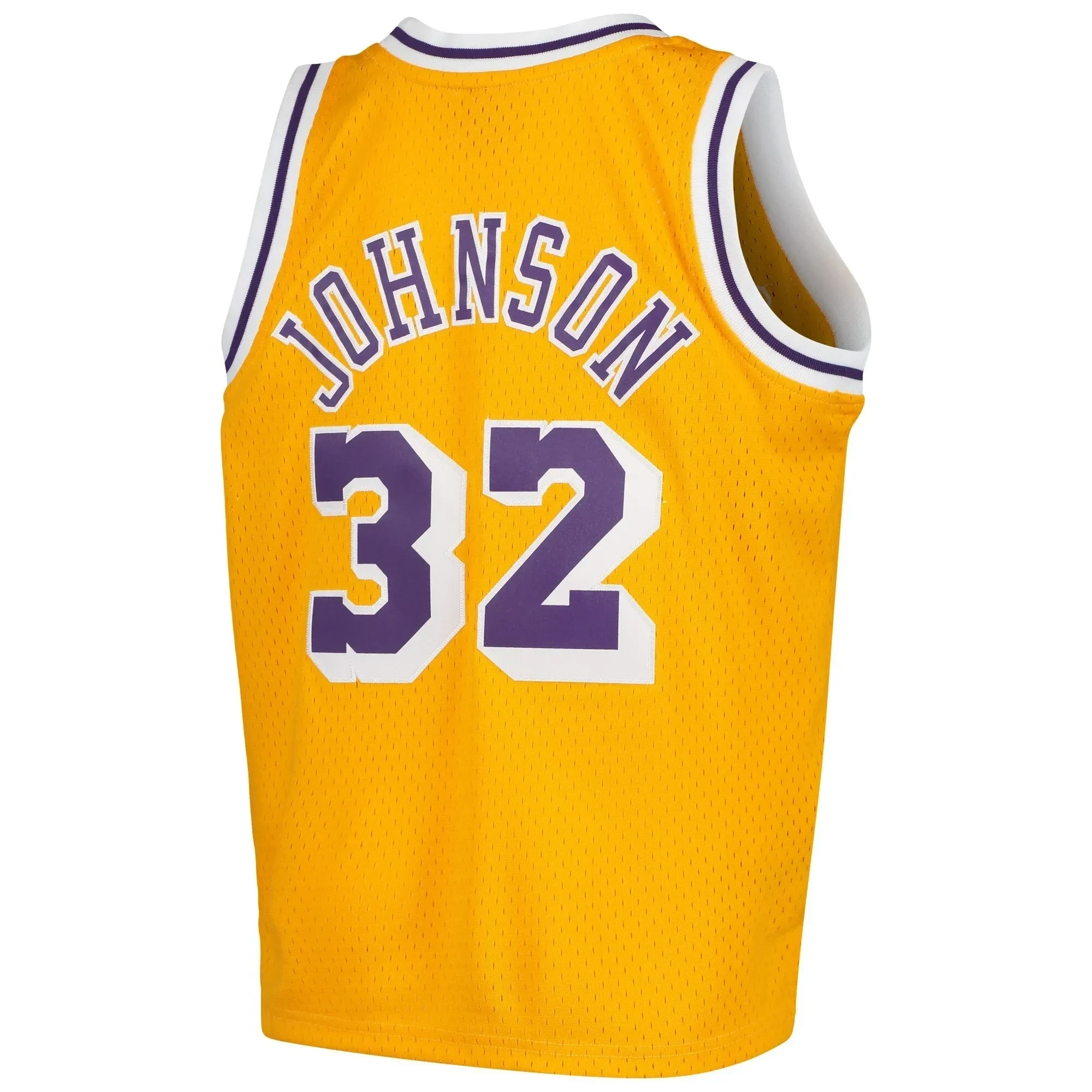 Magic Johnson Los Angeles Lakers Mitchell&Nes Swingman Throwback Gold NBA Jersey Youth