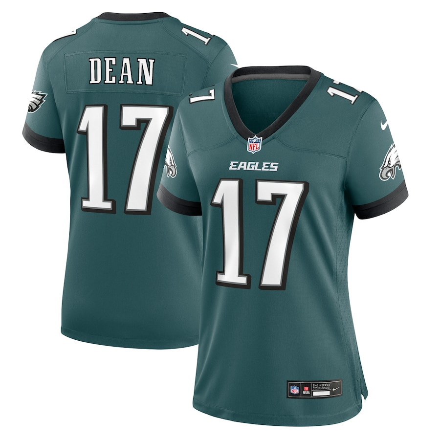 Nakobe Dean 17 Philadelphia Eagles Team Game Midnight Green NFL Jersey Women's