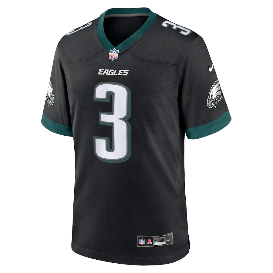 Nolan Smith 3 Philadelphia Eagles Alternate Game Black NFL Jersey Men's