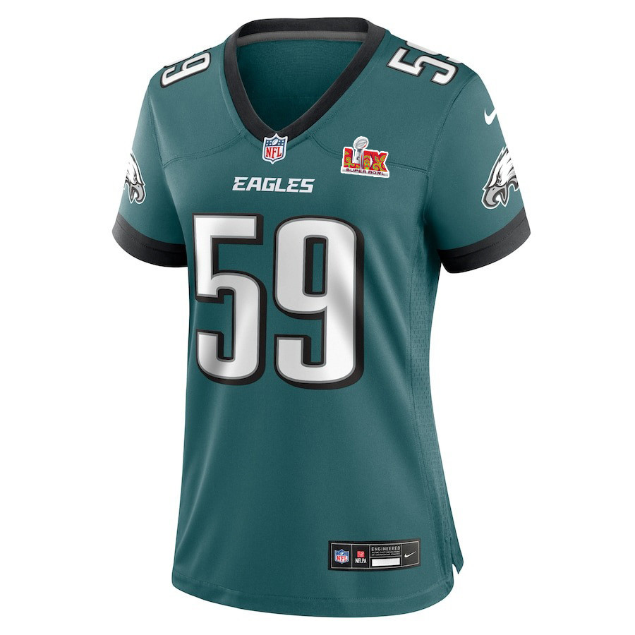 Thomas Booker IV #59 Philadelphia Eagles Super Bowl LIX Midnight Green NFL Jersey Women's