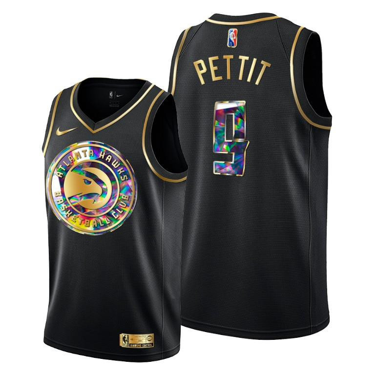 Bob Pettit 9 Atlanta Hawks 75th Anniversary Team Black Men NBA Jersey Men's