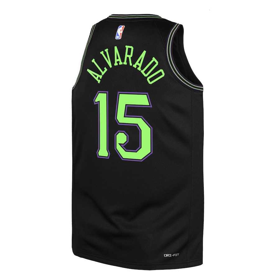 Jose Alvarado 15 New Orleans Pelicans 2023/24 City Edition Swingma Black NBA Jersey Youth