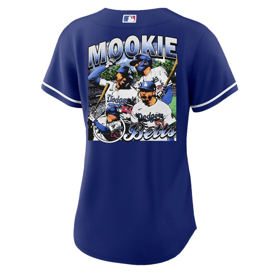 Mookie Betts 50 Los Angeles Dodgers Stadium 2023 Alternate Player Royal MLB Jersey Women's