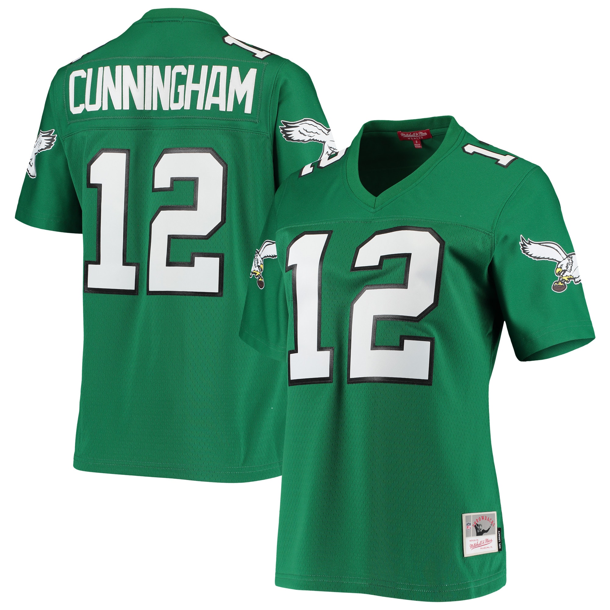Philadelphia Eagles Randall Cunningham Mitchell Ness Kelly Green 1990 Legacy NFL Jersey Women's