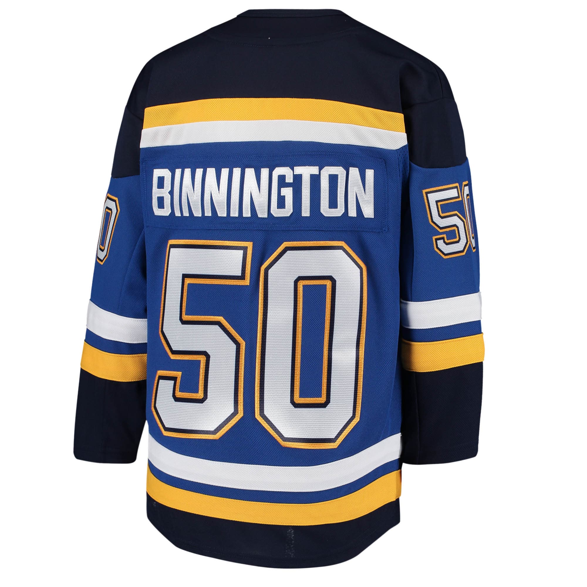 St. Louis Blues Jordan Binnington Blue Home Premier Player NHL Jersey Youth