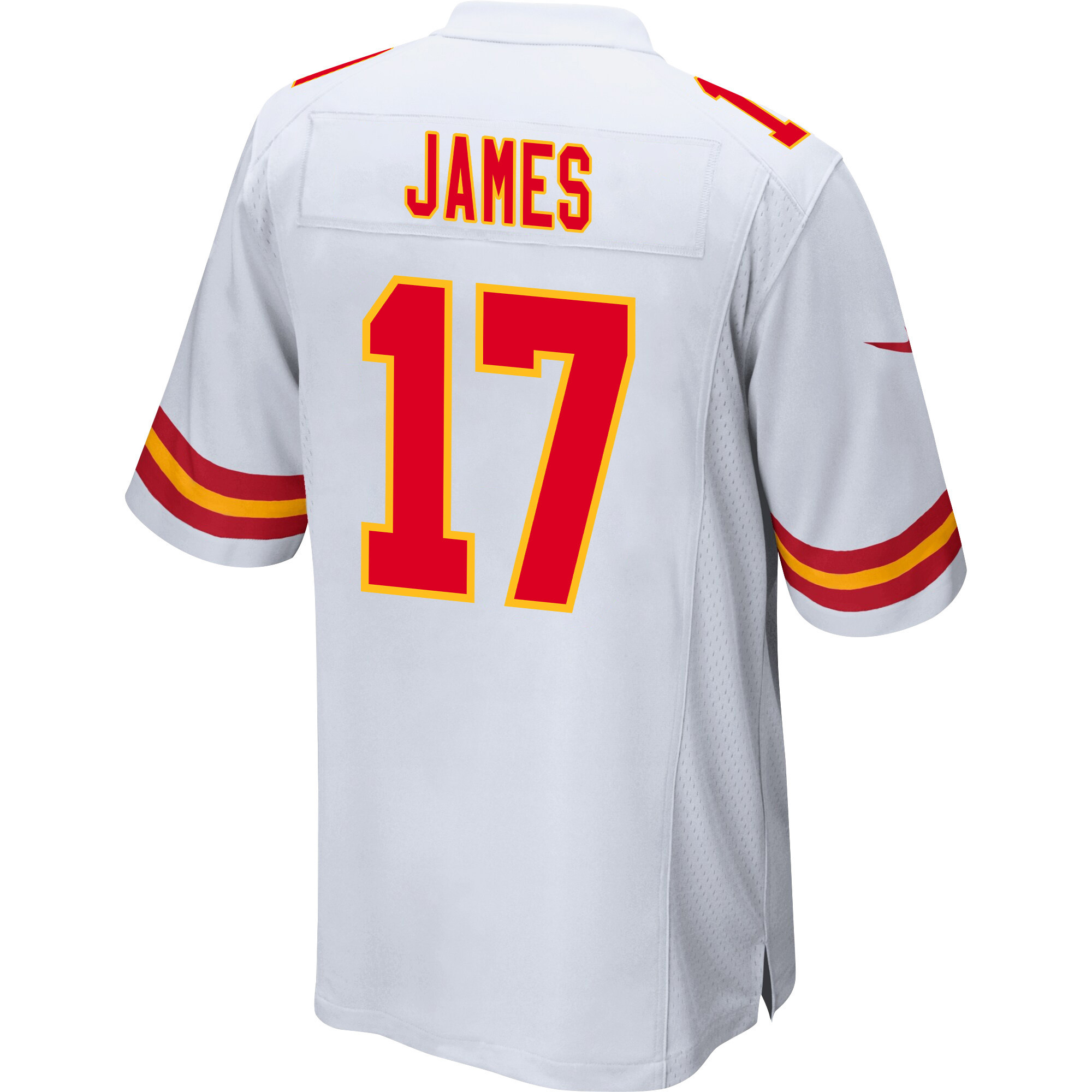 Richie James 17 Kansas City Chiefs Super Bowl LVIII Champions 4 Stars Patch Game White NFL Jersey Men's