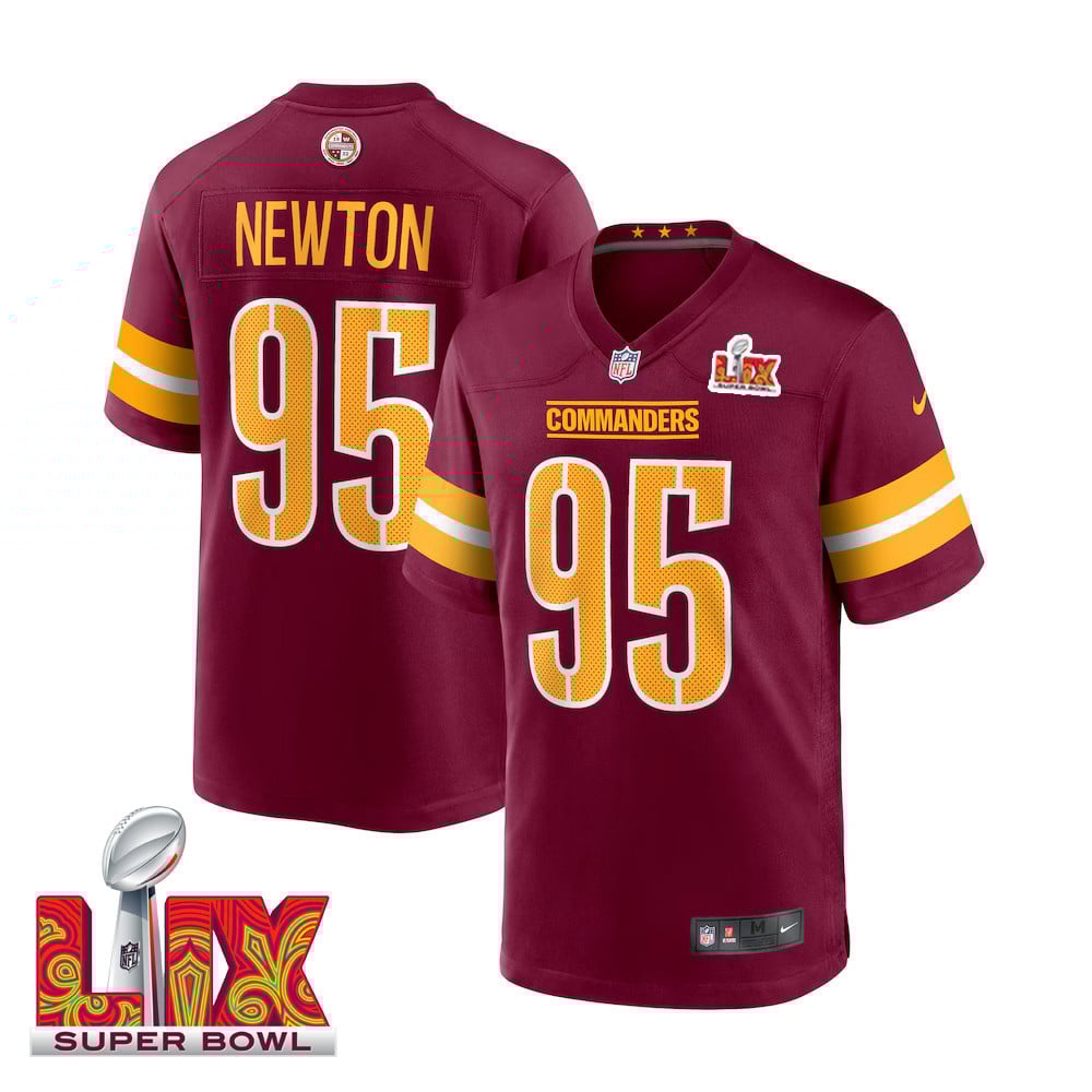Jer'Zhan Newton #95 Washington Commanders Super Bowl LIX Burgundy NFL Jersey Men's