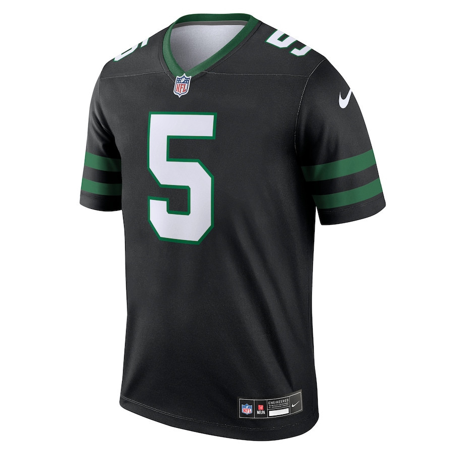 Garrett Wilson 5 New York Jets Alternate Legend Legacy Black NFL Jersey Men's