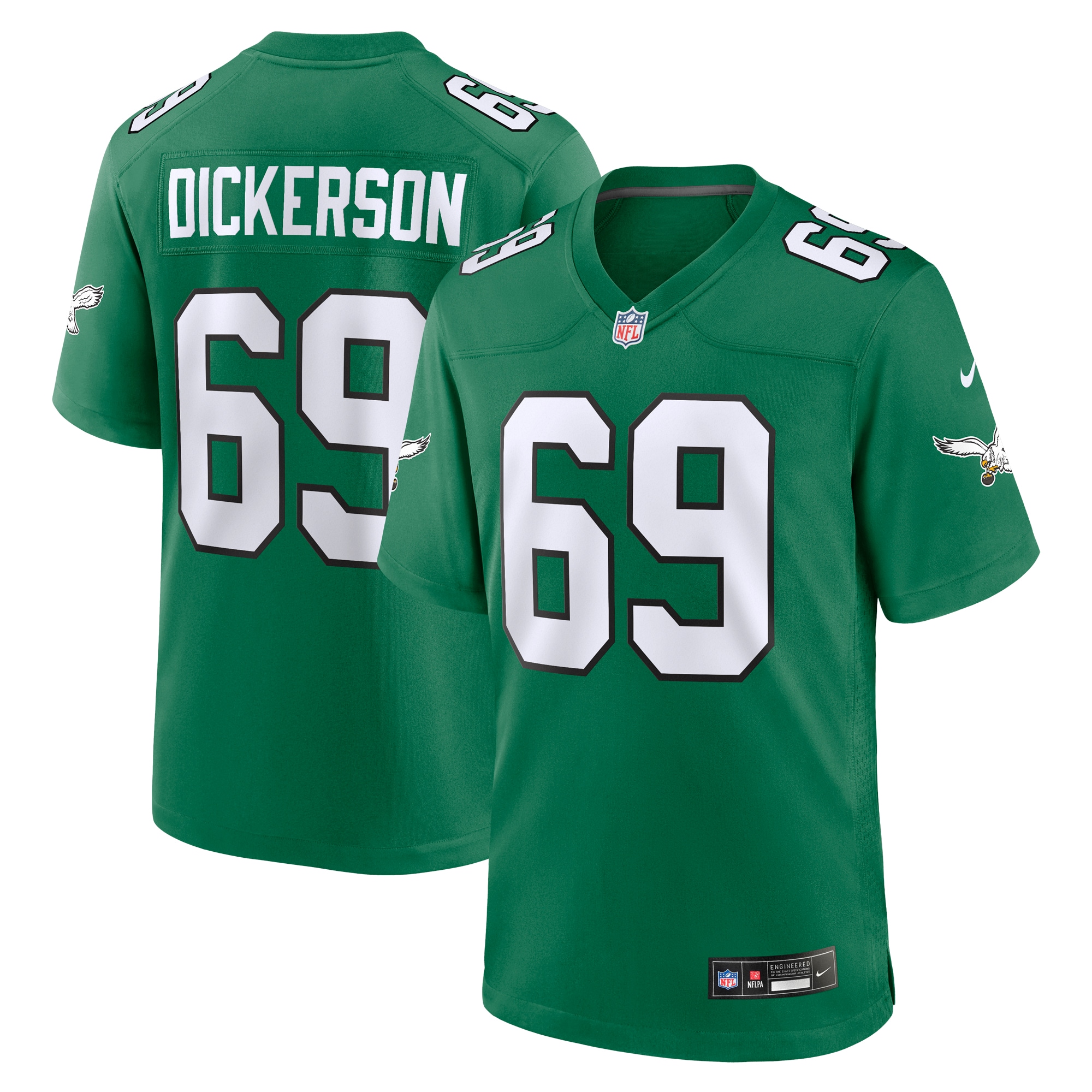 Philadelphia Eagles Landon Dickerson Kelly Green Alternate Game NFL Jersey Men's