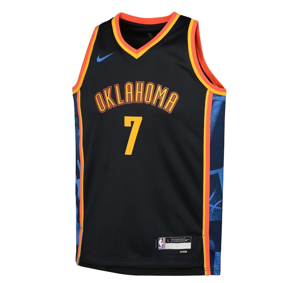 Chet Holmgren 7 Oklahoma City Thunder 2024/25 Swingman Playe City Edition Black NBA Jersey Youth