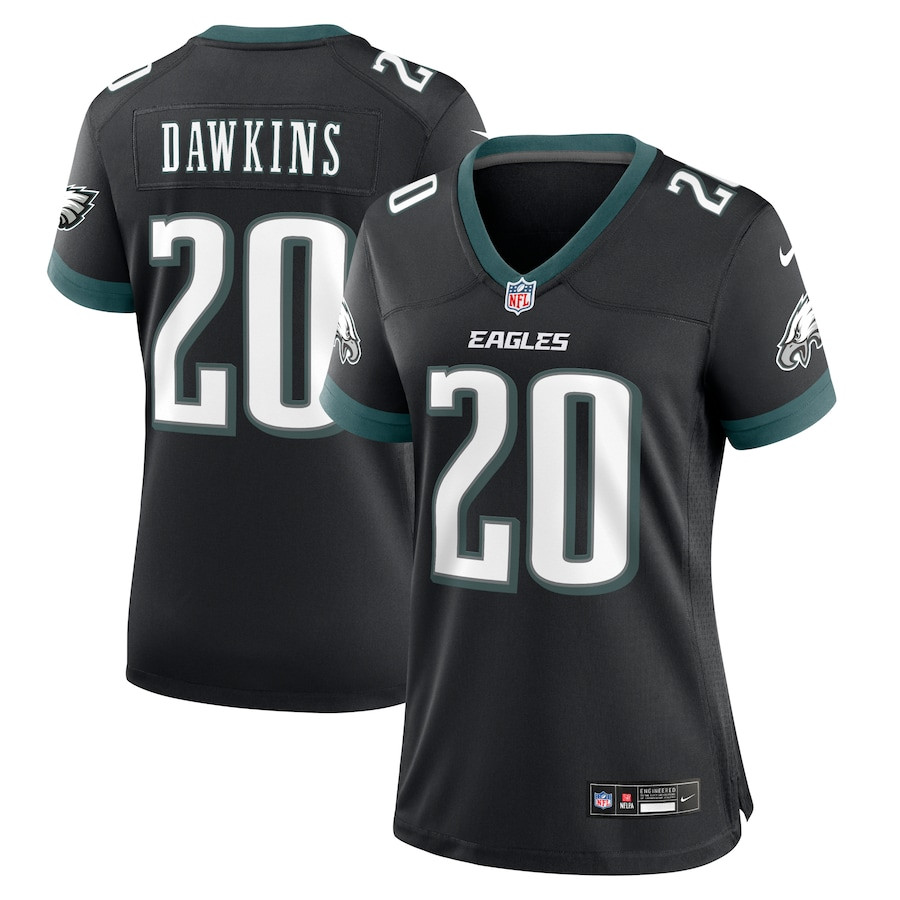 Brian Dawkins 20 Philadelphia Eagles Alternate Game Black NFL Jersey Women's