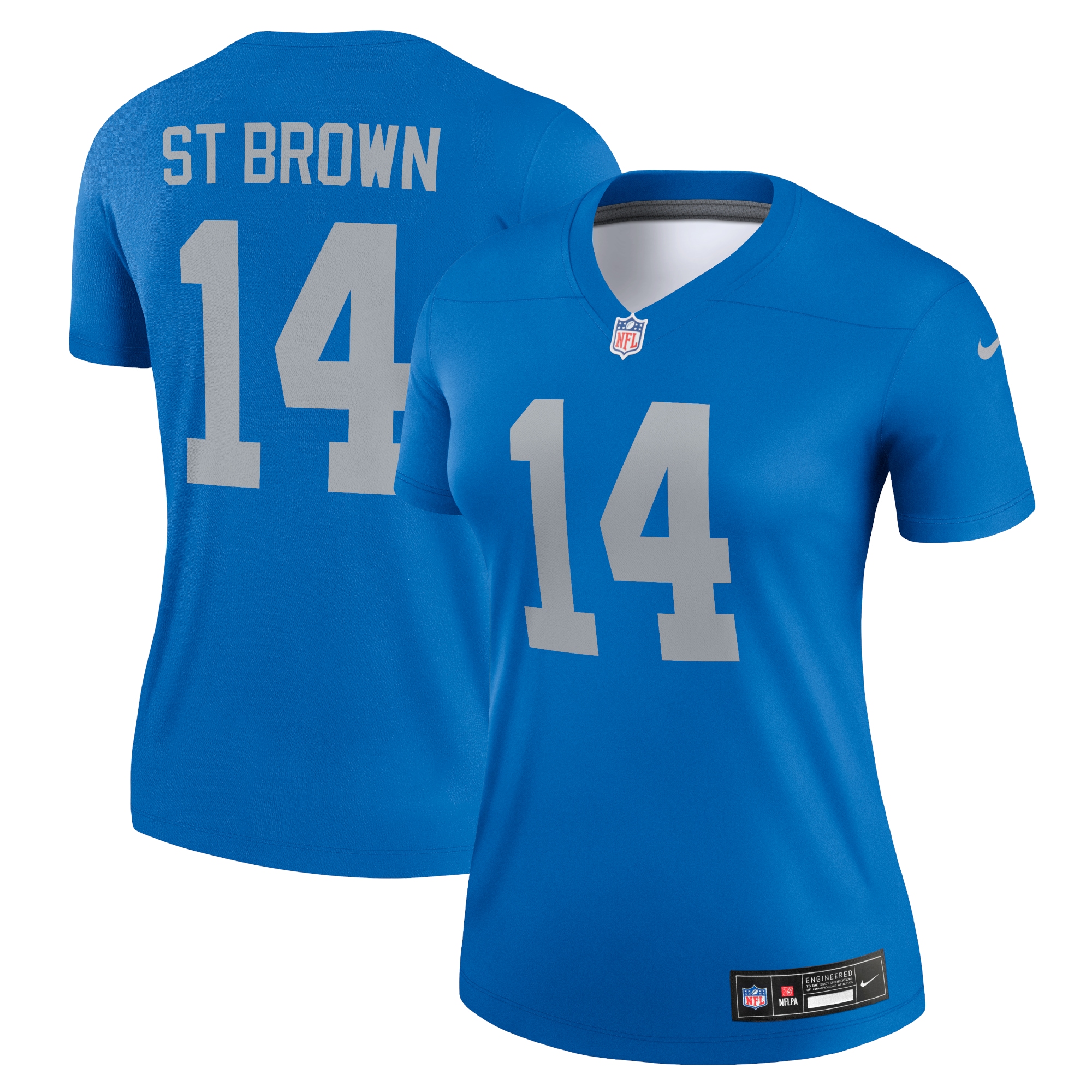 Detroit Lions Amon-Ra St. Brown Blue Alternate Legend Player Performance Top NFL Jersey Women's