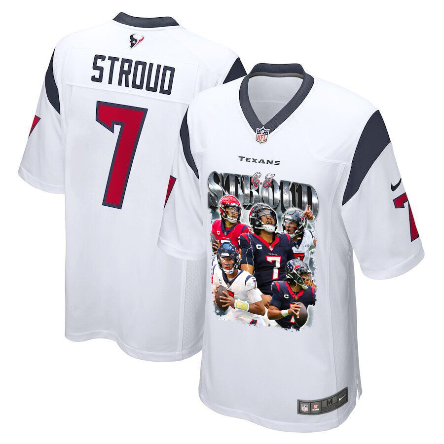 C.J. Stroud 7 Houston Texans The Gunslinger Game White NFL Jersey Men's