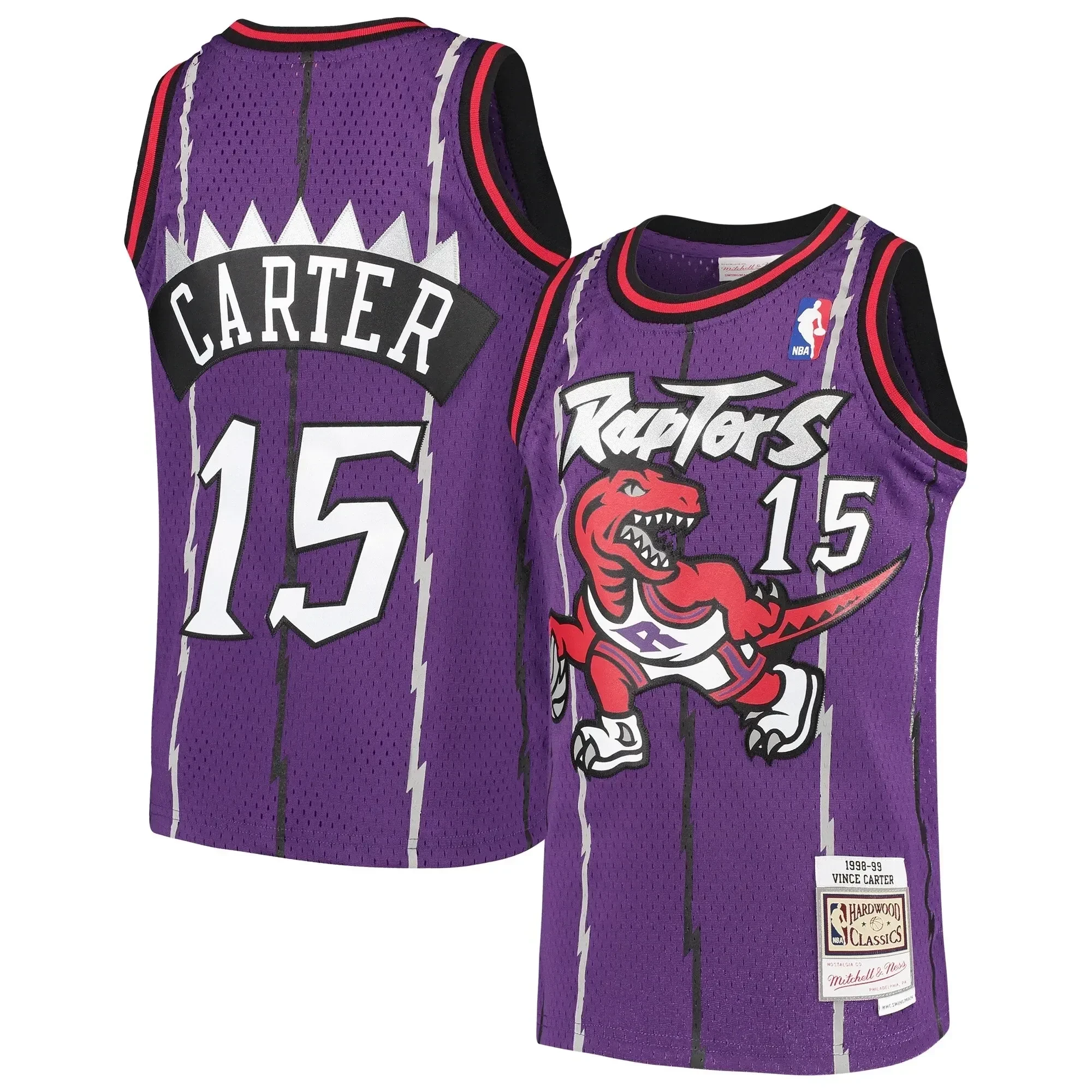 Vince Carter Toronto Raptors Mitchell&Nes 1998/99 Hardwood Classics Swingman Throwback Purple NBA Jersey Youth