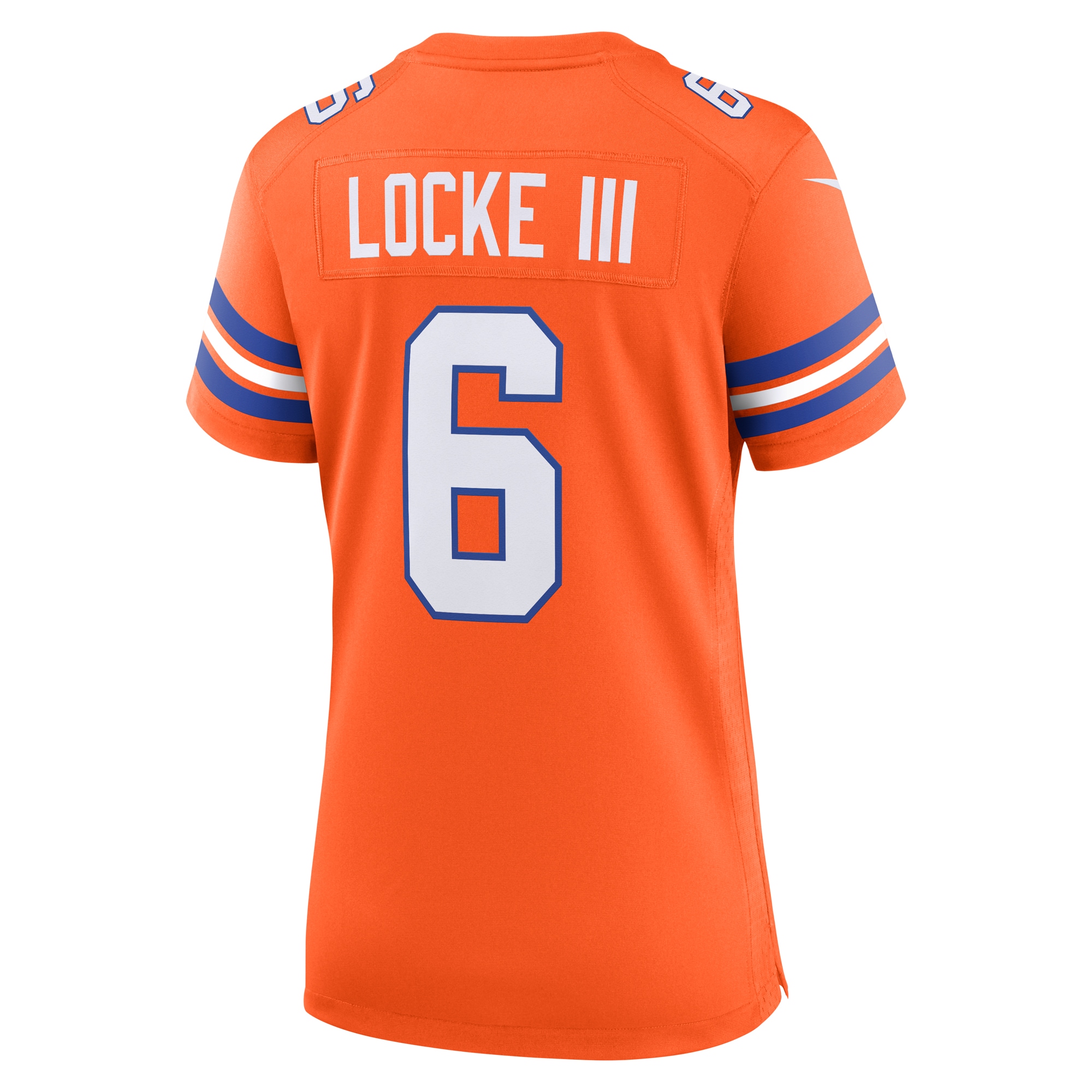 Denver Broncos P.J. Locke III Orange Mile High Collection 1977 Throwback Player Game NFL Jersey Women's