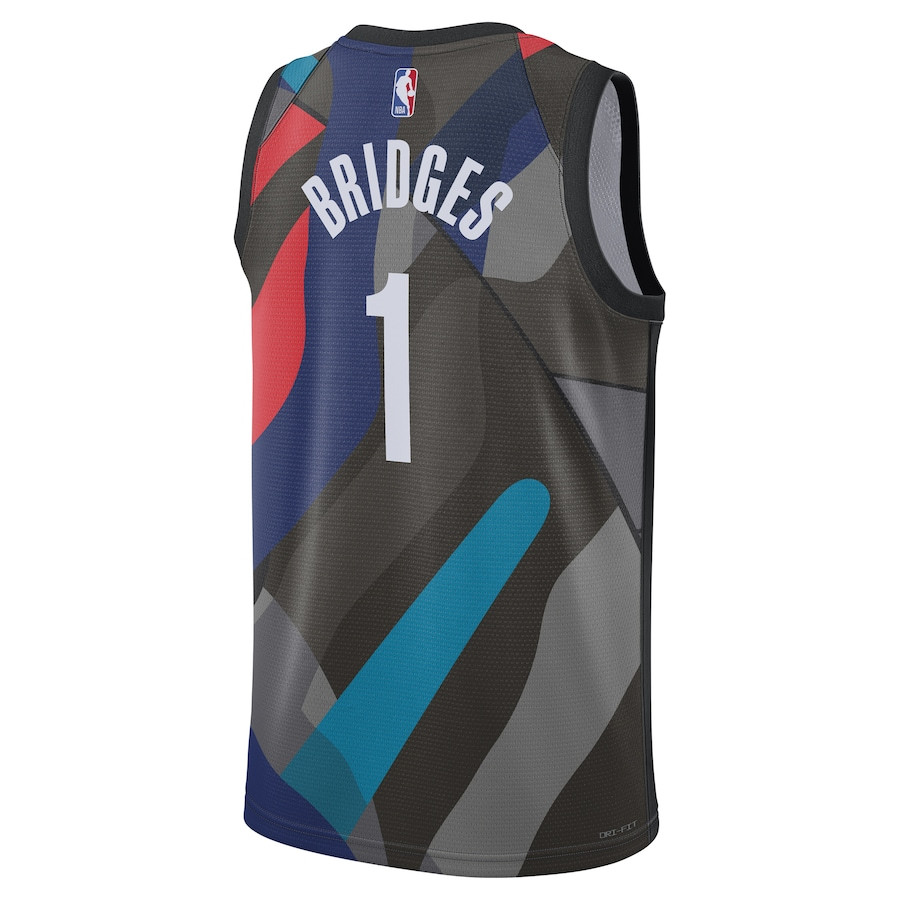 Mikal Bridges 1 Brooklyn Nets New Orleans Pelicans 2023/24 Swingman City Editio Unisex Black NBA Jersey Unisex
