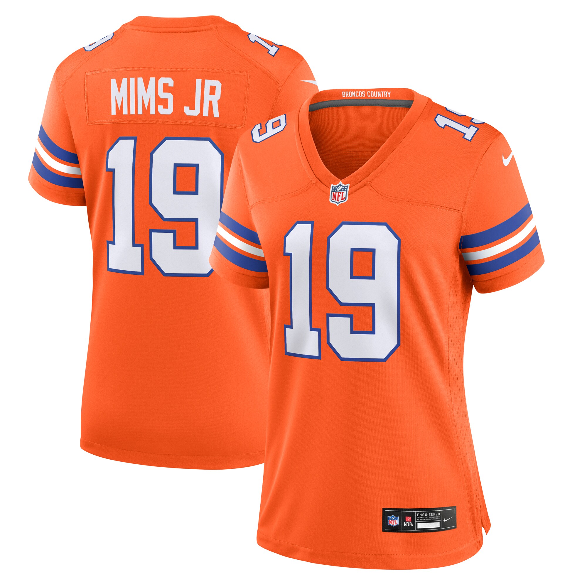 Denver Broncos Marvin Mims Jr Orange Mile High Collection 1977 Throwback Player Game NFL Jersey Women's