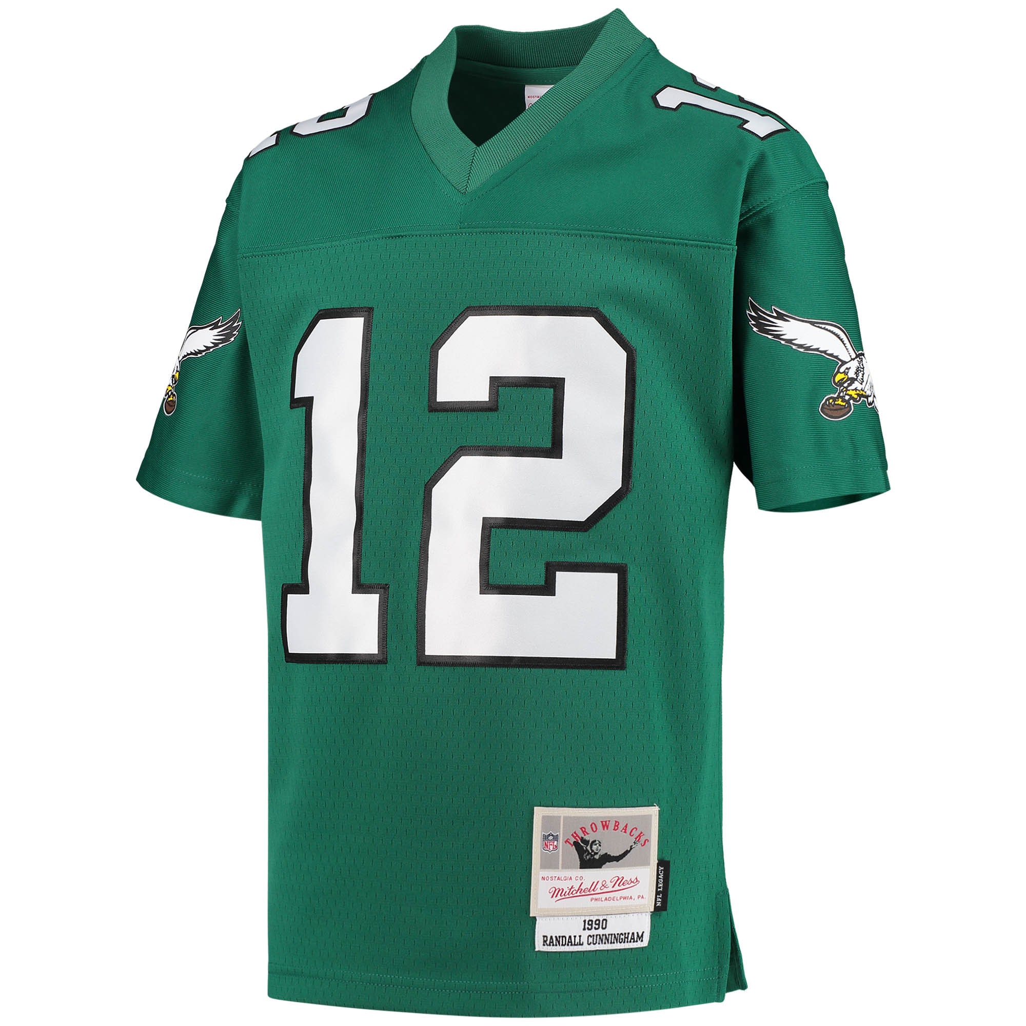 Philadelphia Eagles Randall Cunningham Mitchell Ness Kelly Green 1990 Retired Player Legacy NFL Jersey Youth