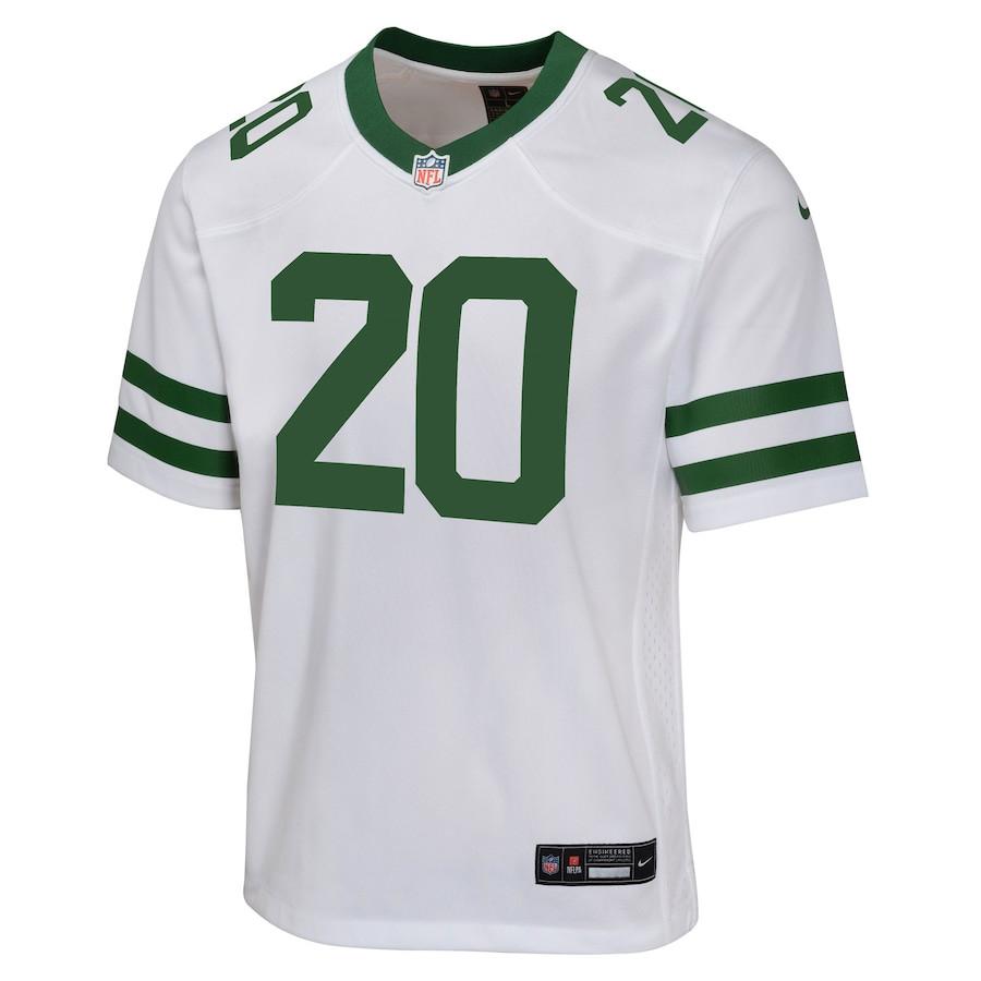 Breece Hall 20 New York Jets Game Legacy White NFL Jersey Youth