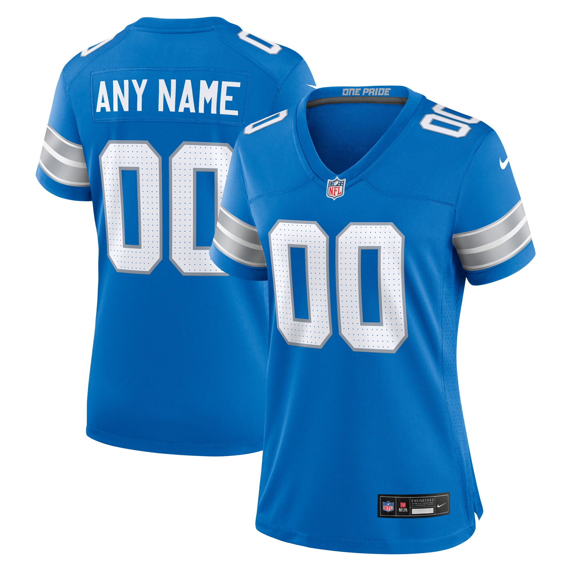 Detroit Lions Blue Custom Game NFL Jersey Women's