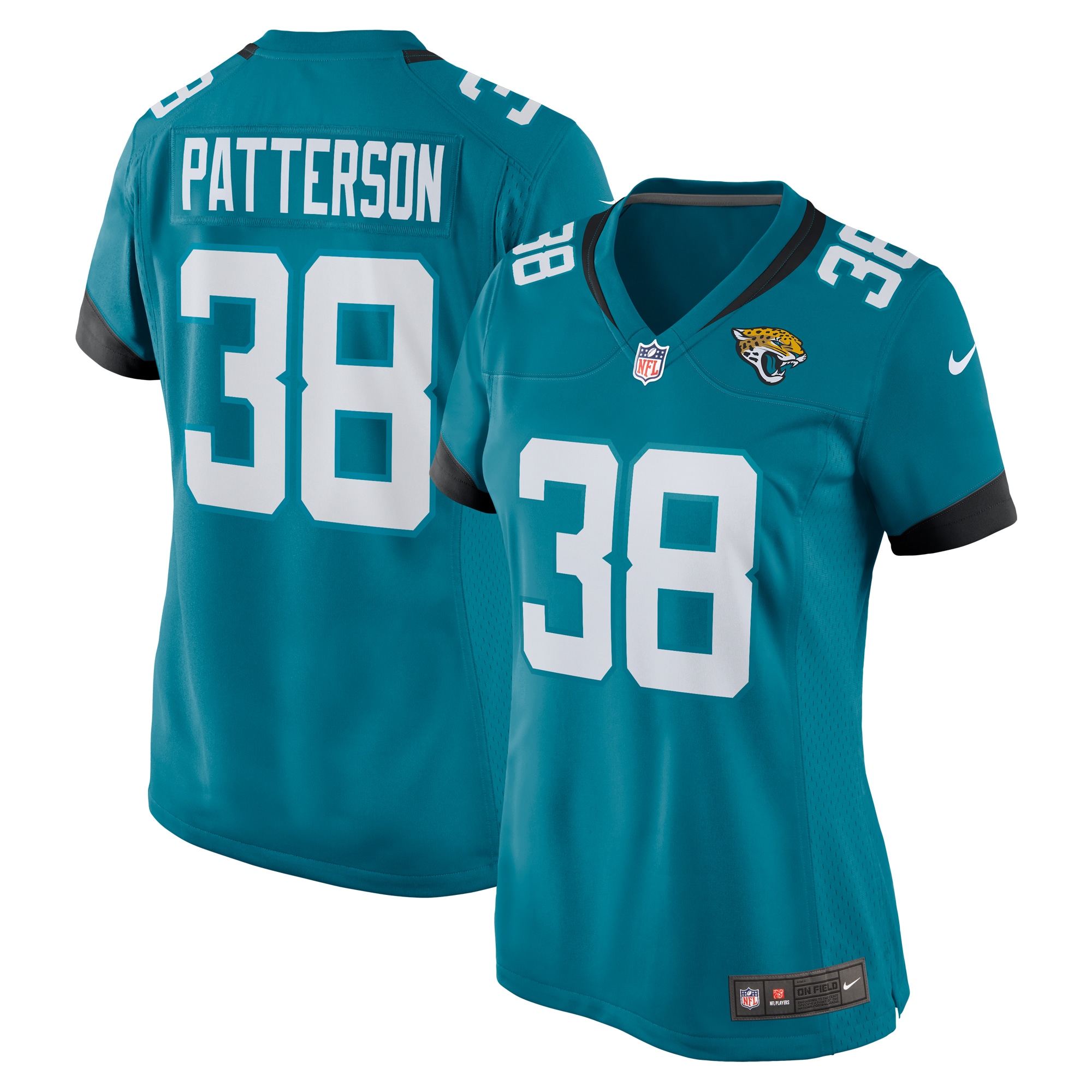 Jacksonville Jaguars Riley Patterson Teal Team Game NFL Jersey Women's