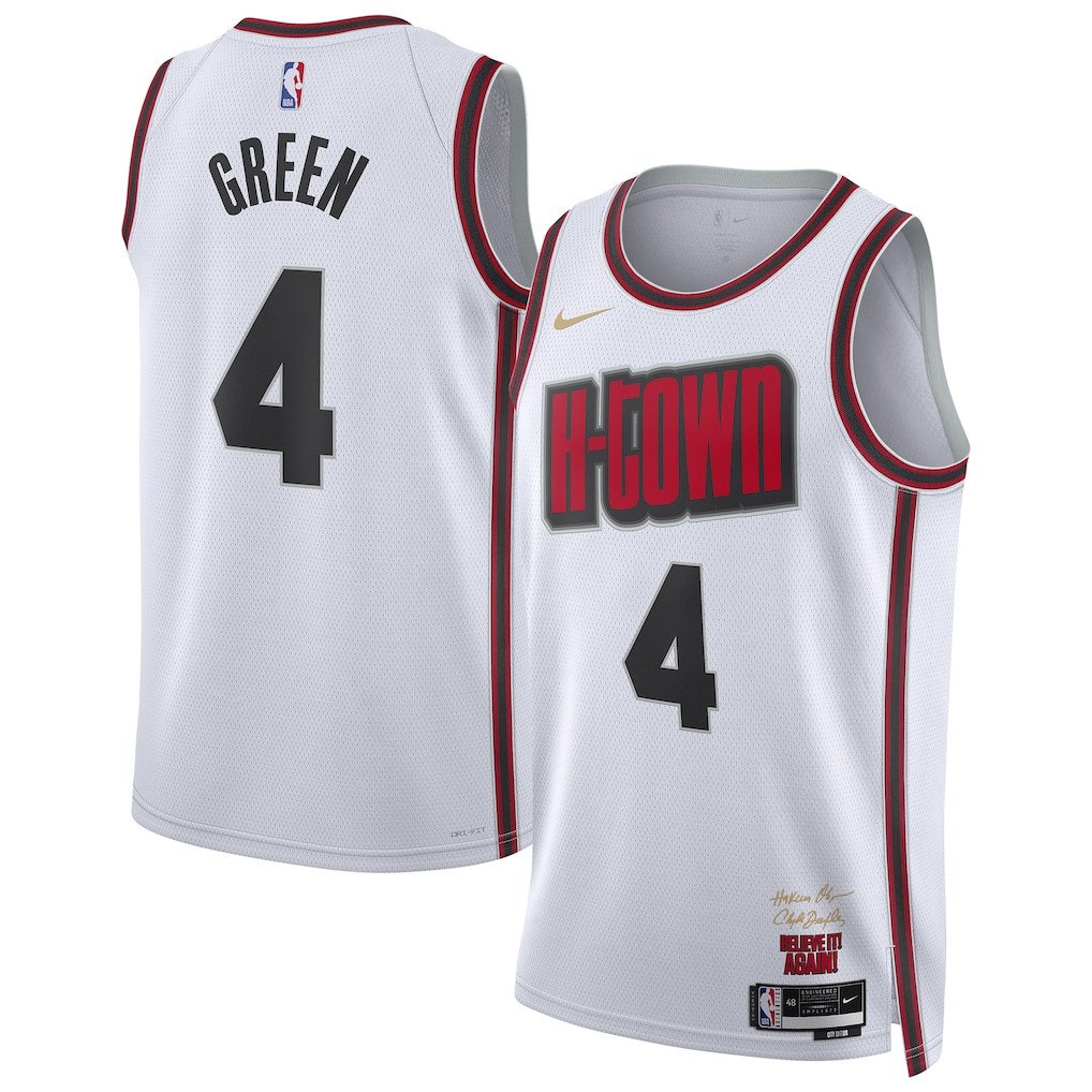 Jalen Green 4 Houston Rockets Unisex 2024/25 Swingman Player City Editio White NBA Jersey Unisex