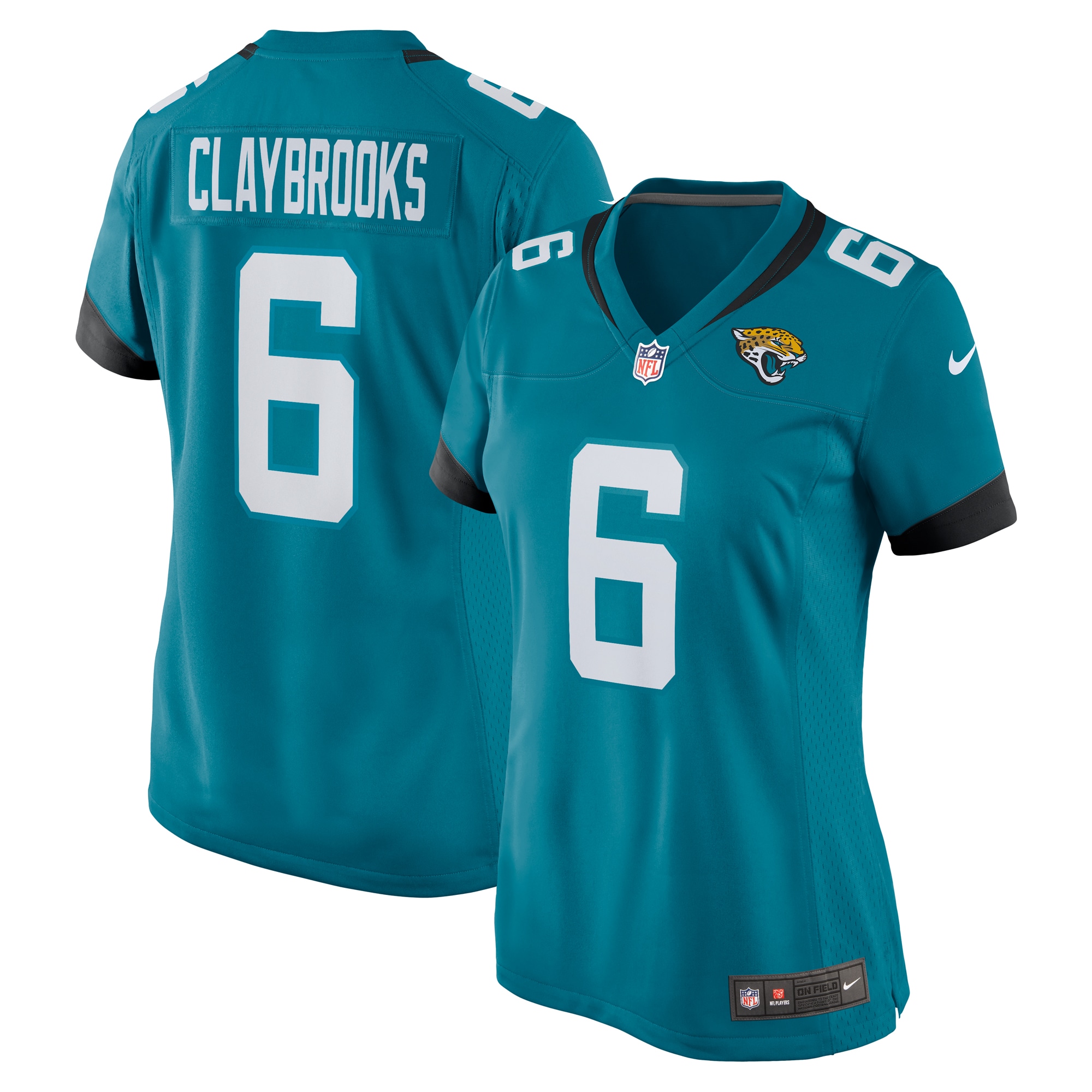 Jacksonville Jaguars Chris Claybrooks Teal Game Player NFL Jersey Women's