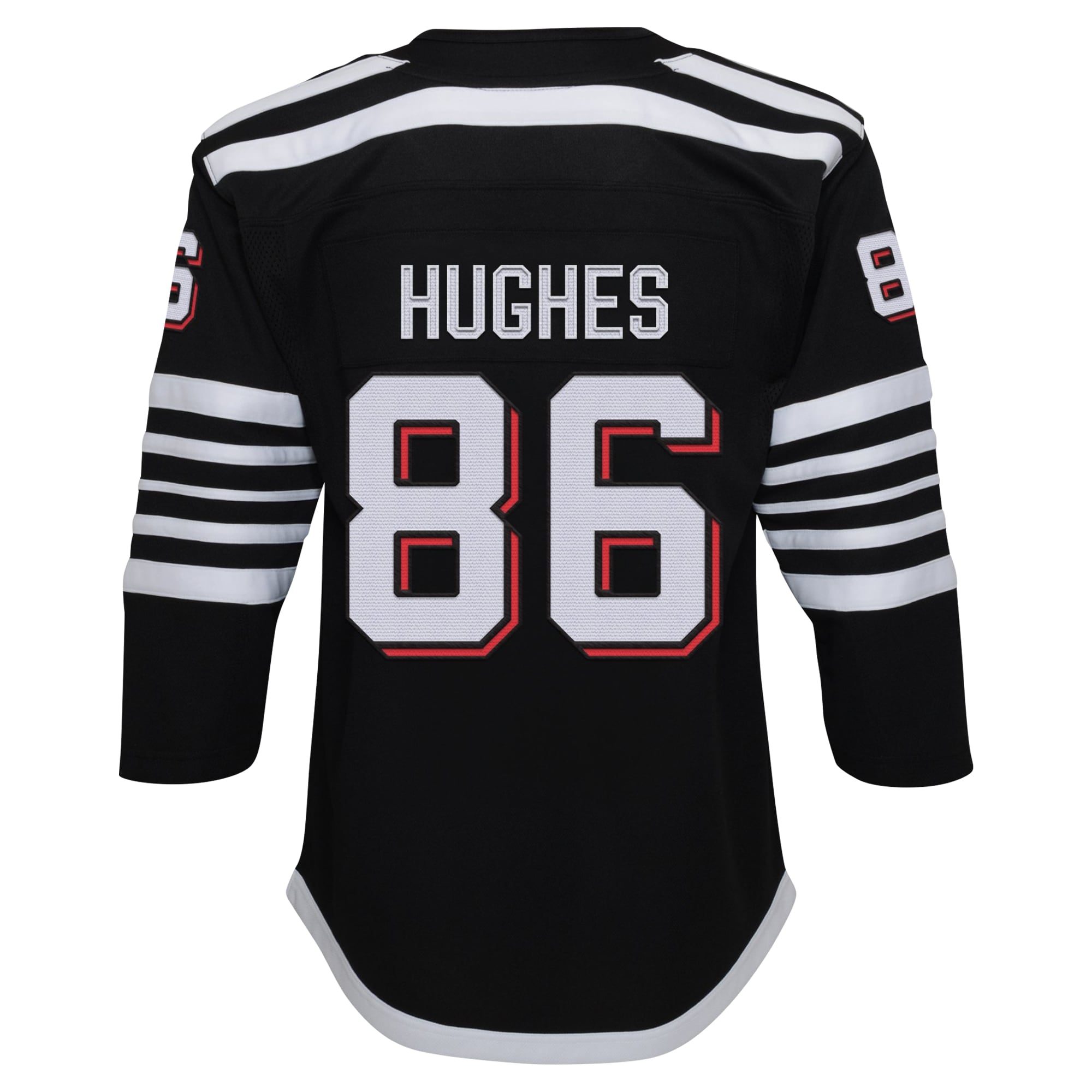 New Jersey Devils Jack Hughes Black Alternate Premier Player NHL Jersey Youth