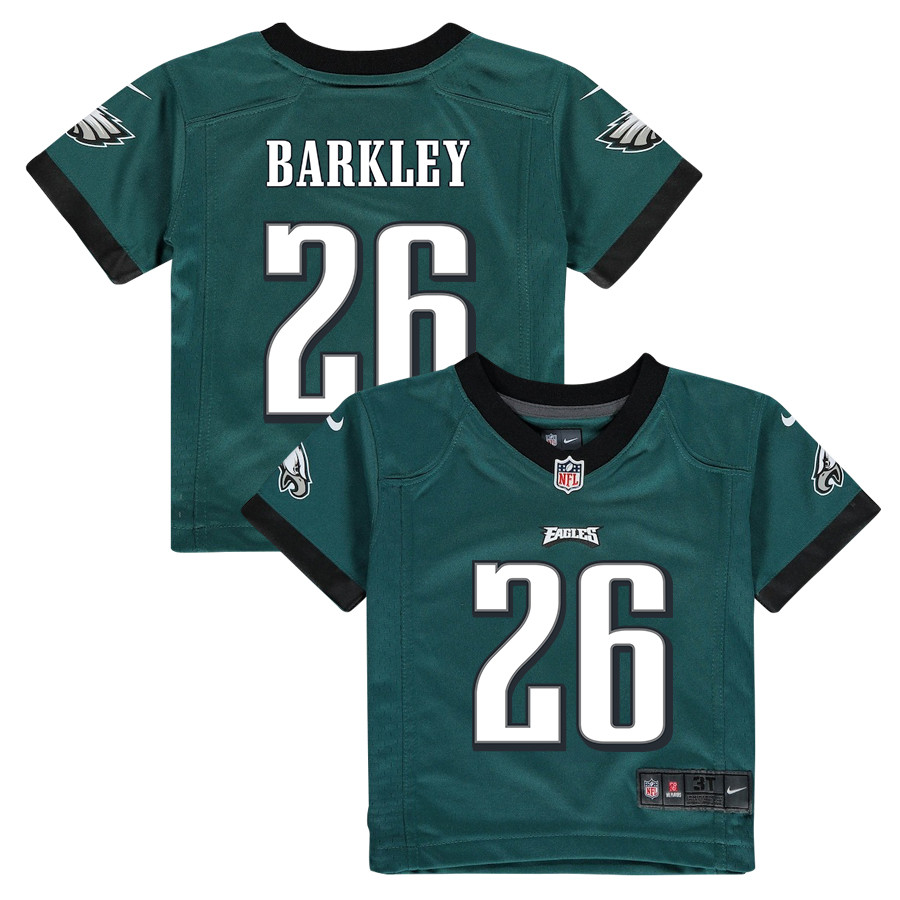 Saquon Barkley 26 Philadelphia Eagles Game Midnight Green NFL Jersey Youth