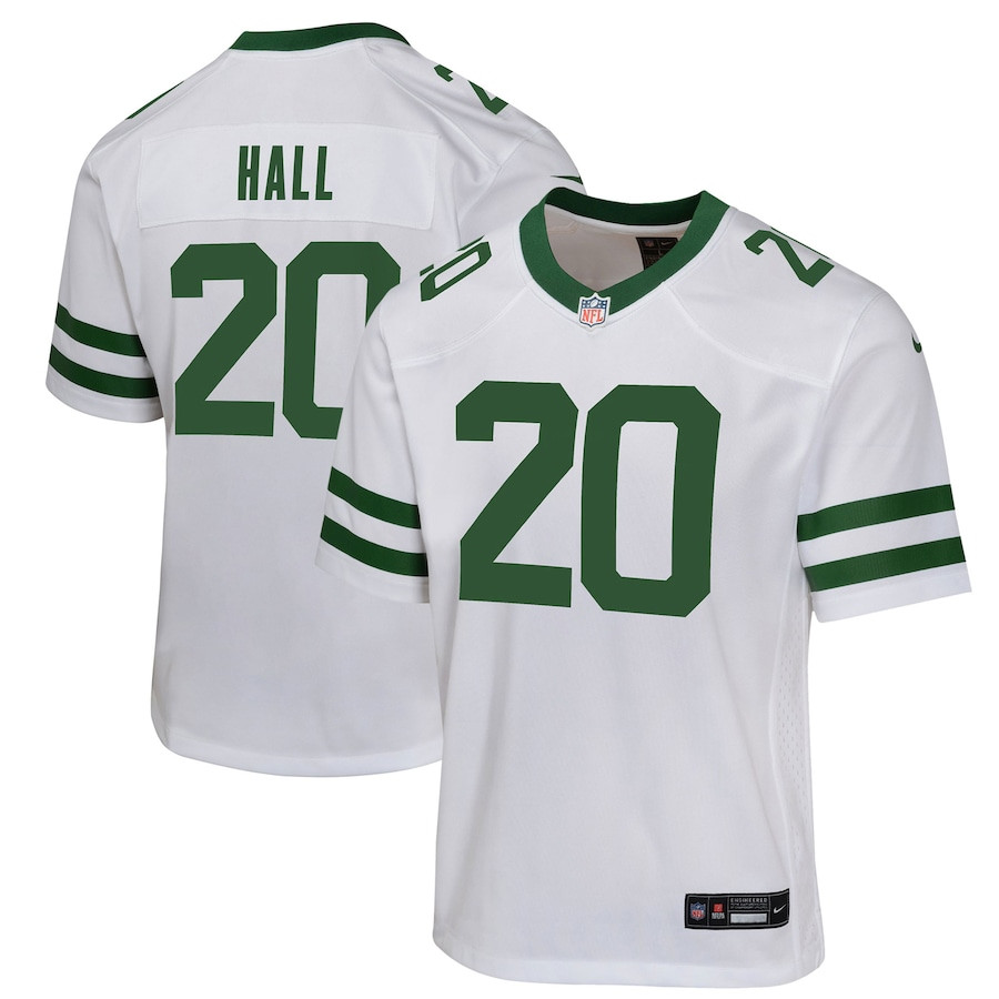 Breece Hall 20 New York Jets Game Legacy White NFL Jersey Youth