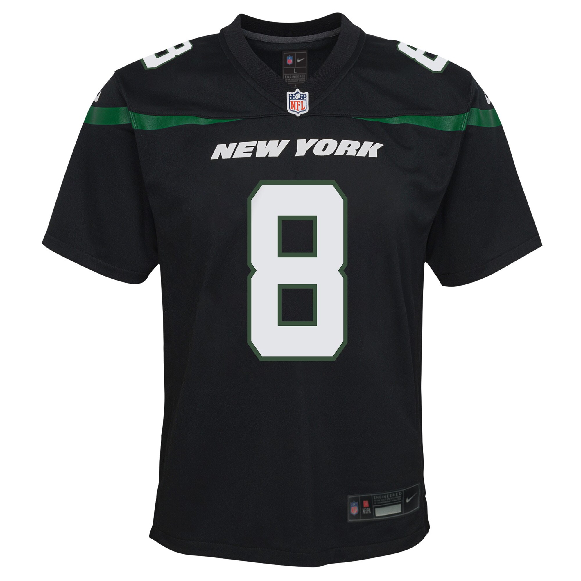 New York Jets Aaron Rodgers Black Game NFL Jersey Youth