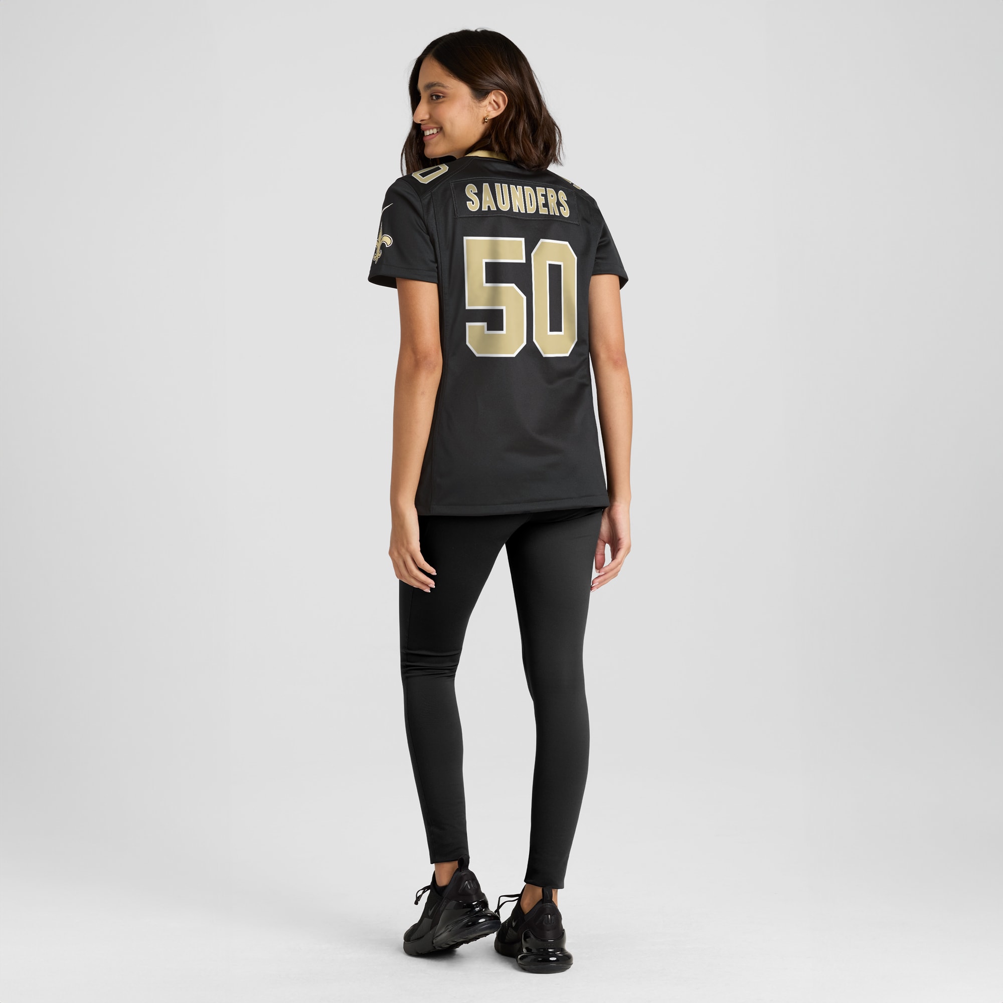 New Orleans Saints Khalen Saunders Black Game NFL Jersey Women's