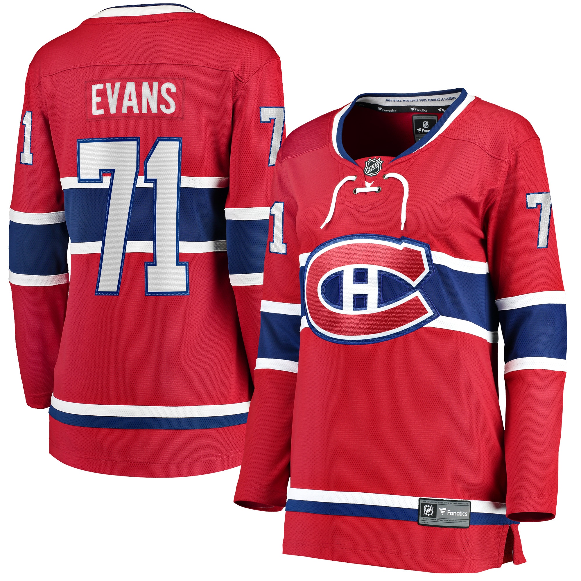 Montreal Canadiens Jake Evans Red Home Breakaway Player NHL Jersey Women's