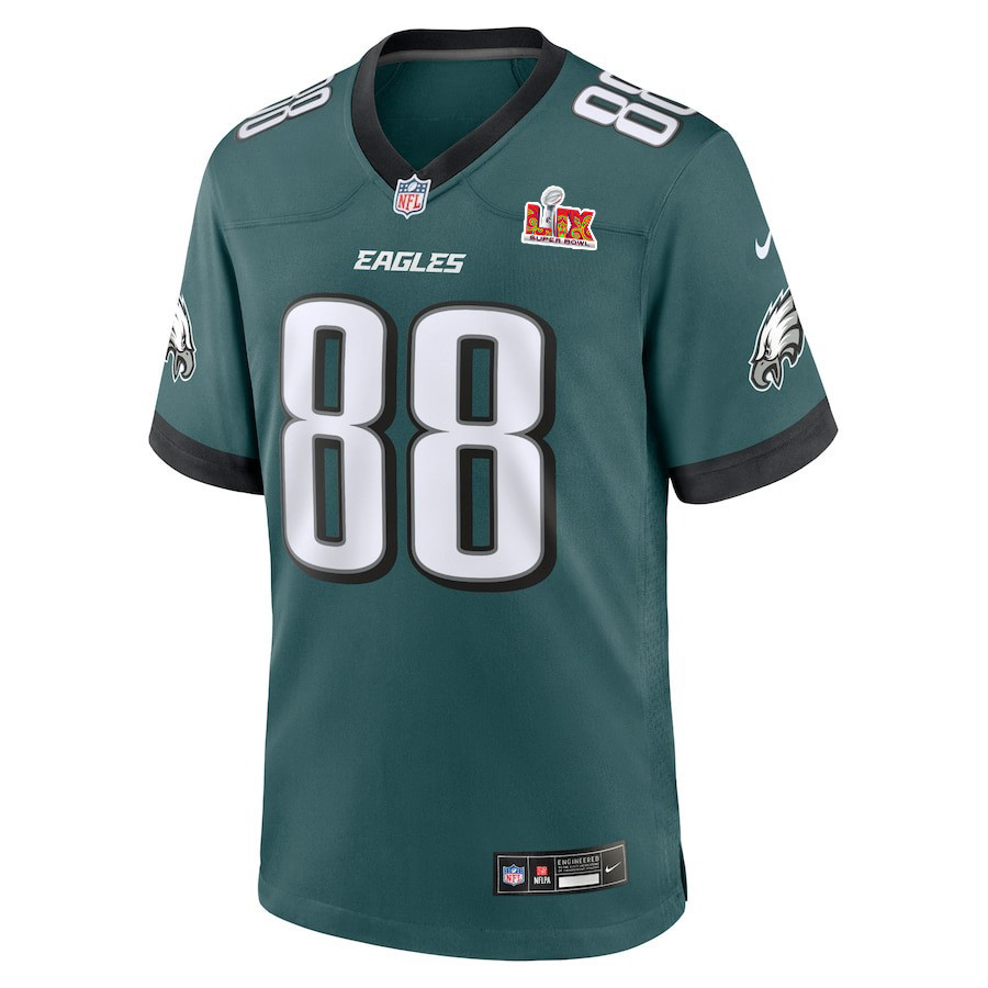 Dallas Goedert #88 Philadelphia Eagles Super Bowl LIX Midnight Green NFL Jersey Youth