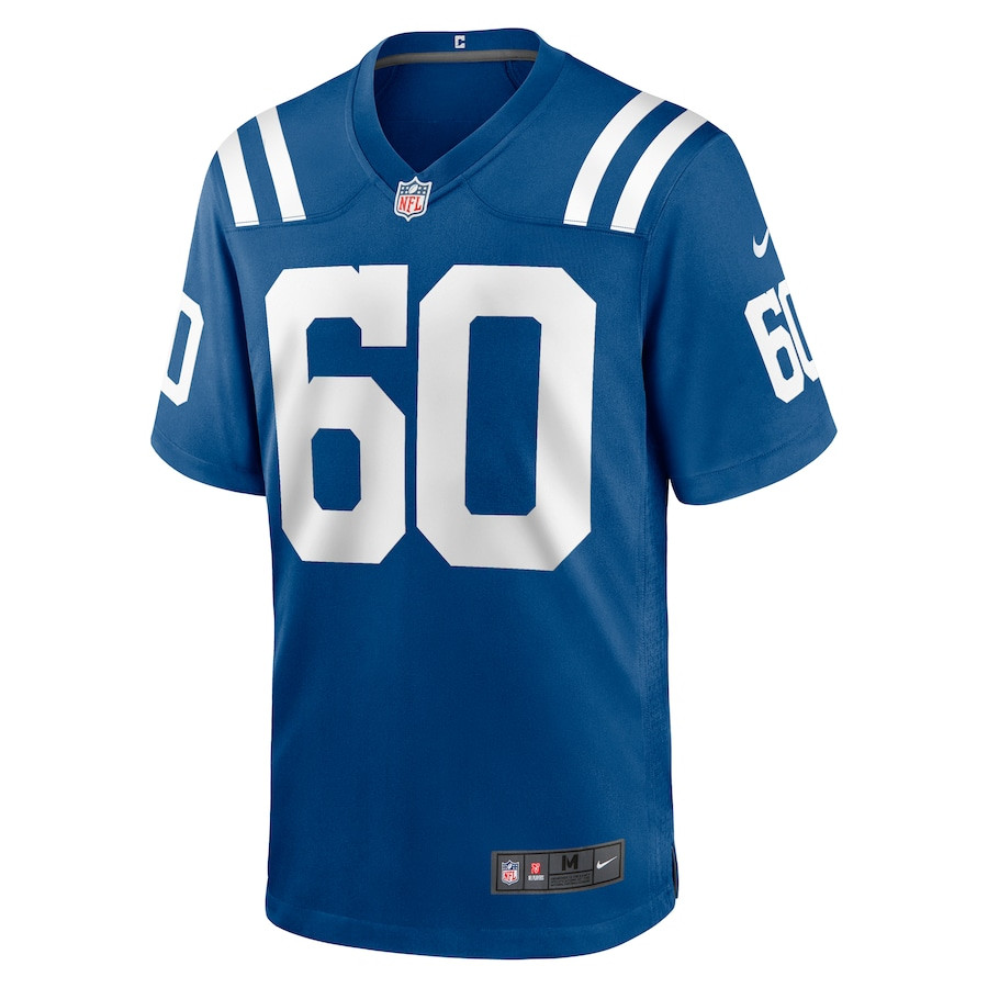 Tanor Bortolini 60 Indianapolis Colts Game Royal NFL Jersey Men's