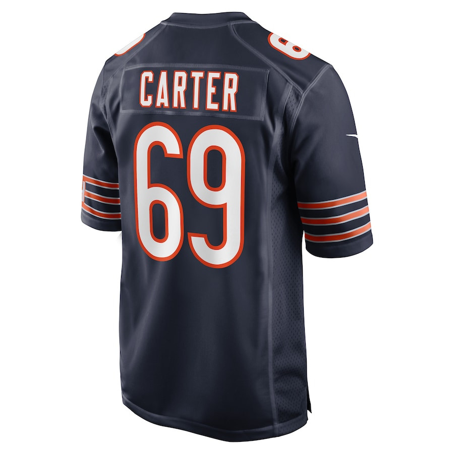 Ja'Tyre Carter 69 Chicago Bears Game Navy NFL Jersey Men's