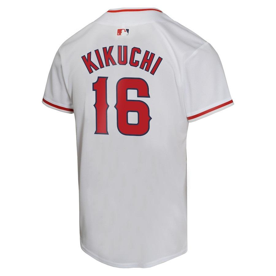 Yusei Kikuchi 16 Los Angeles Angels Home Game Player White MLB Jersey Youth