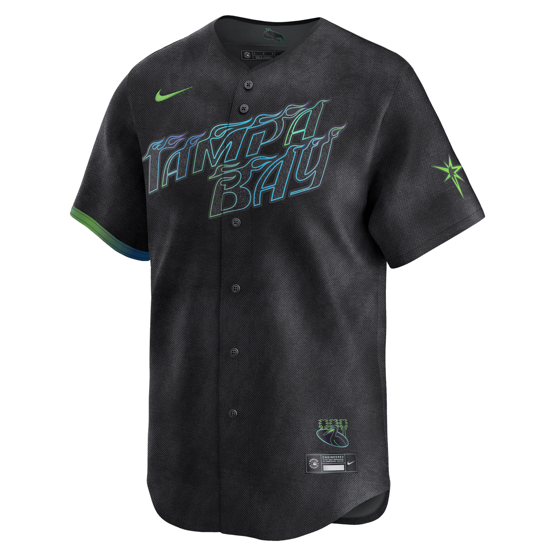 Zach Eflin 24 Tampa Bay Rays 2024 City Connect Limited Charcoal MLB Jersey Men's