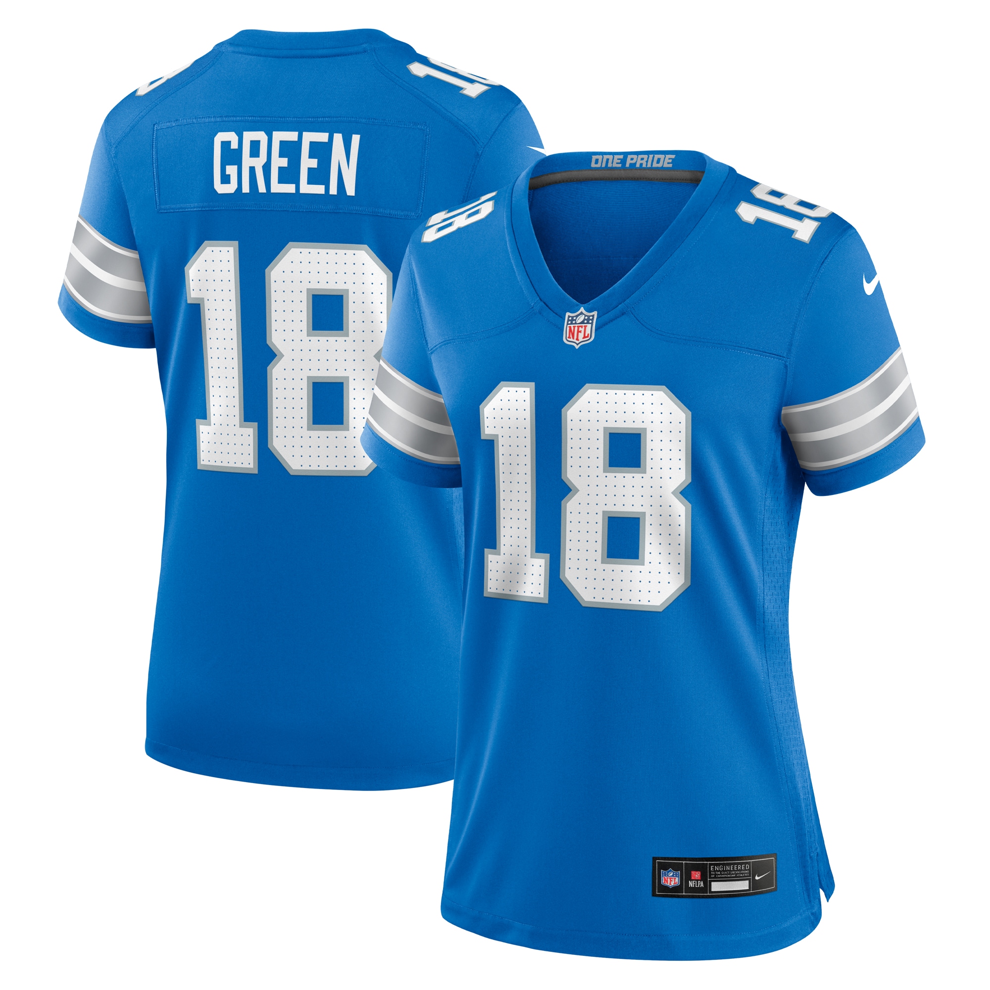 Detroit Lions Antoine Green Blue Team Game NFL Jersey Women's