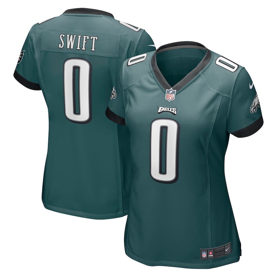 D'Andre Swift 0 Philadelphia Eagles Game Player Midnight Green NFL Jersey Women's