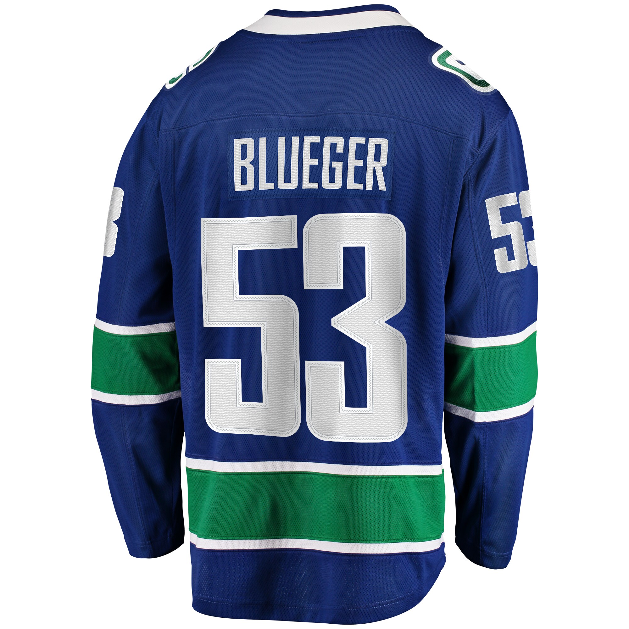 Vancouver Canucks Teddy Blueger Blue Home Breakaway NHL Jersey Men's