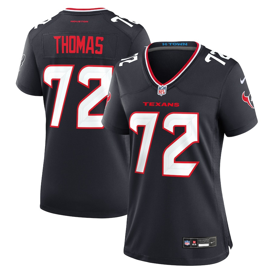Jaylon Thomas 72 Houston Texans Team Game Navy NFL Jersey Women's