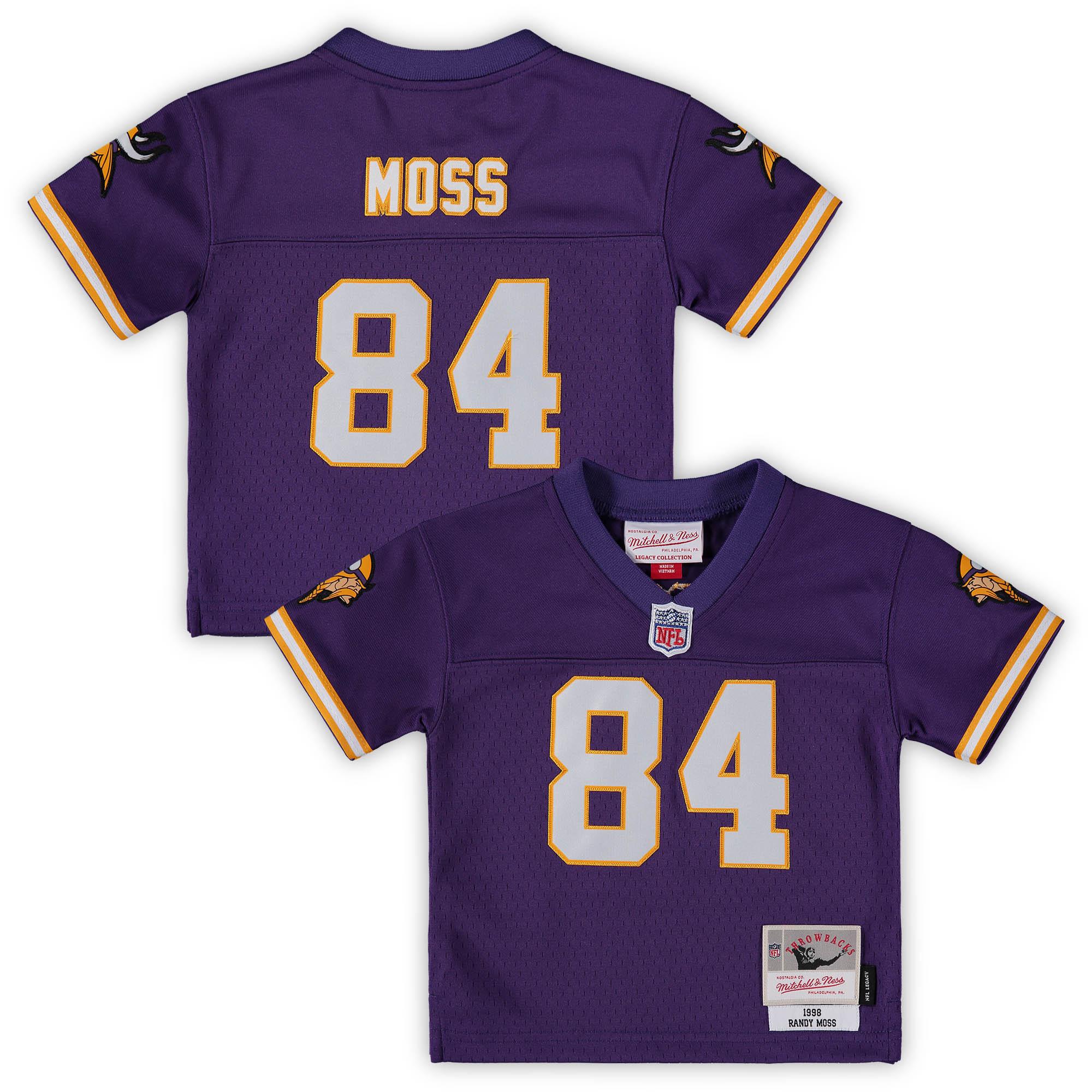 Infant Minnesota Vikings Randy Moss Mitchell Ness Purple 1998 Retired Legacy NFL Jersey Men's