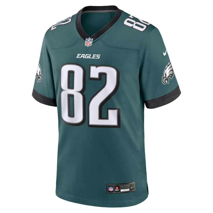 Ainias Smith 82 Philadelphia Eagles Team Game Midnight Green NFL Jersey Men's