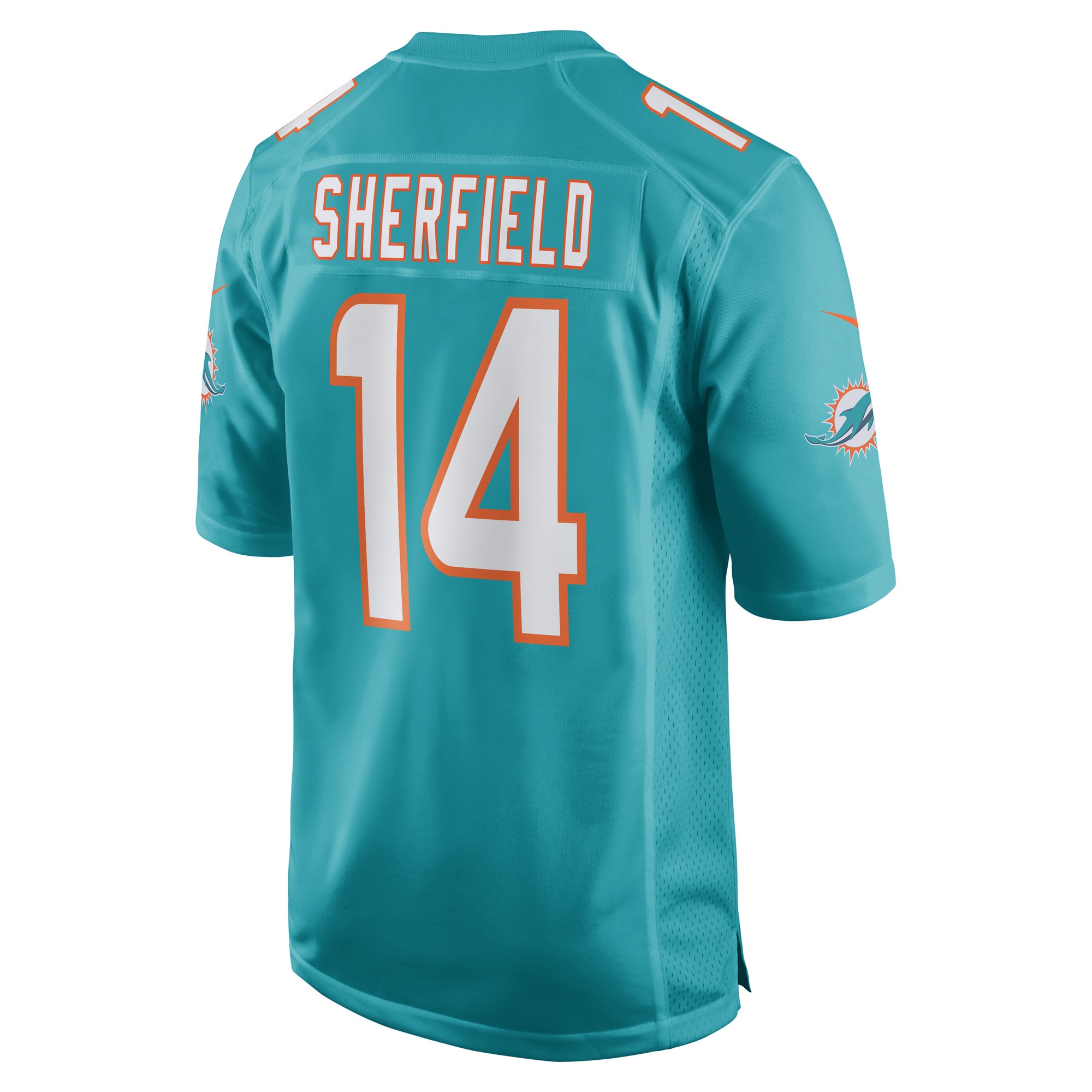 Miami Dolphins Trent Sherfield Aqua Game Player NFL Jersey Men's