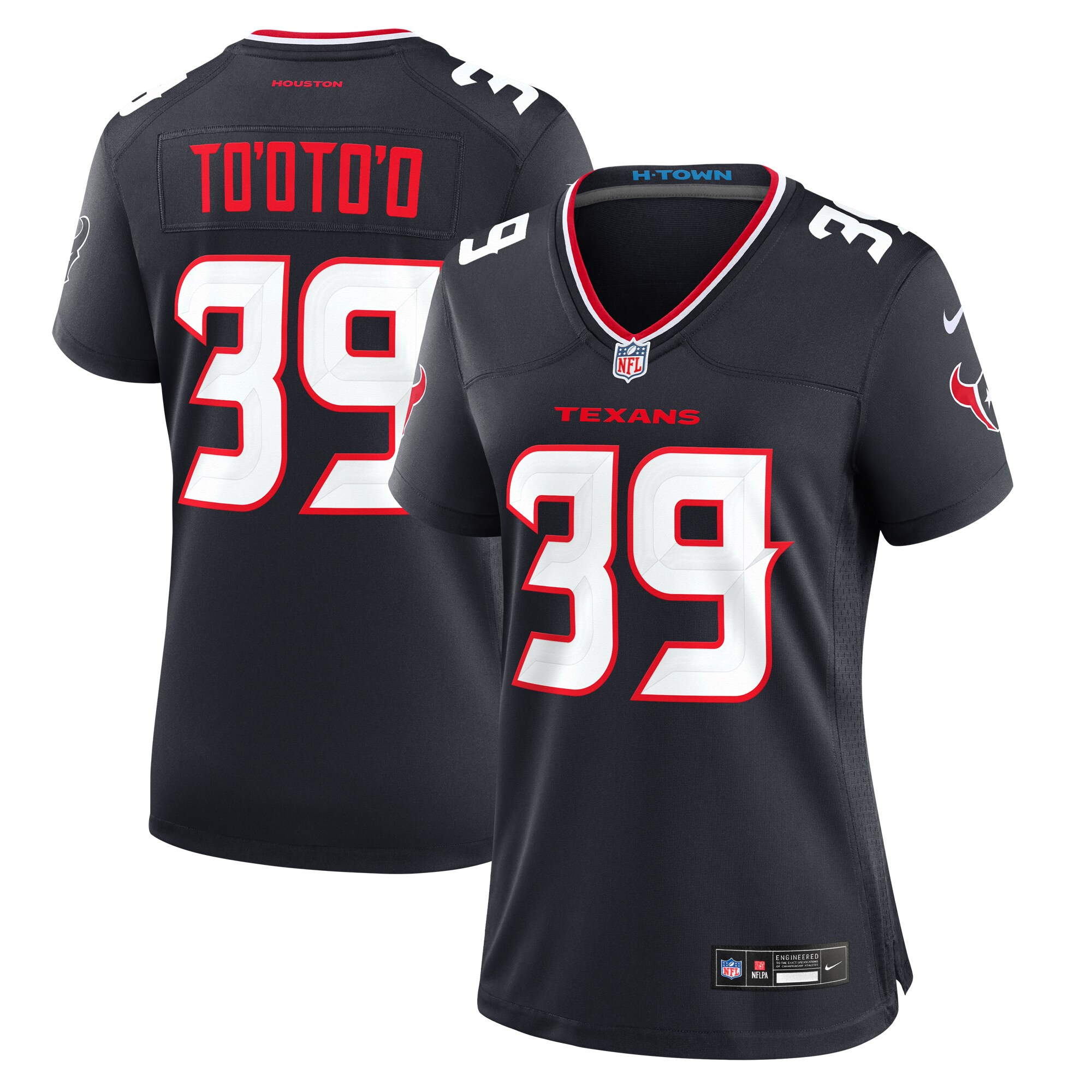 Houston Texans Henry To'oto'o Navy Team Game NFL Jersey Women's