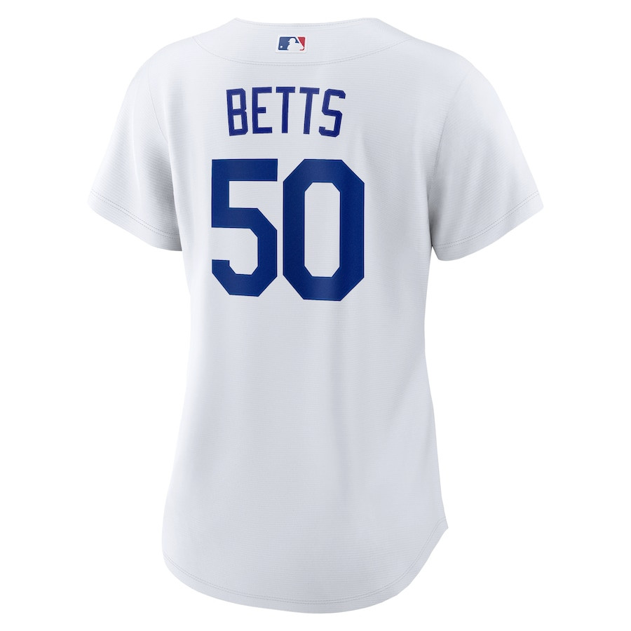 Mookie Betts 50 Los Angeles Dodgers 2024 World Series Home White MLB Jersey Women's
