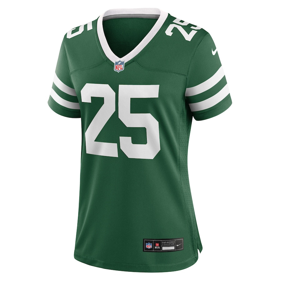Israel Abanikanda 25 New York Jets Team Game Legacy Green NFL Jersey Women's