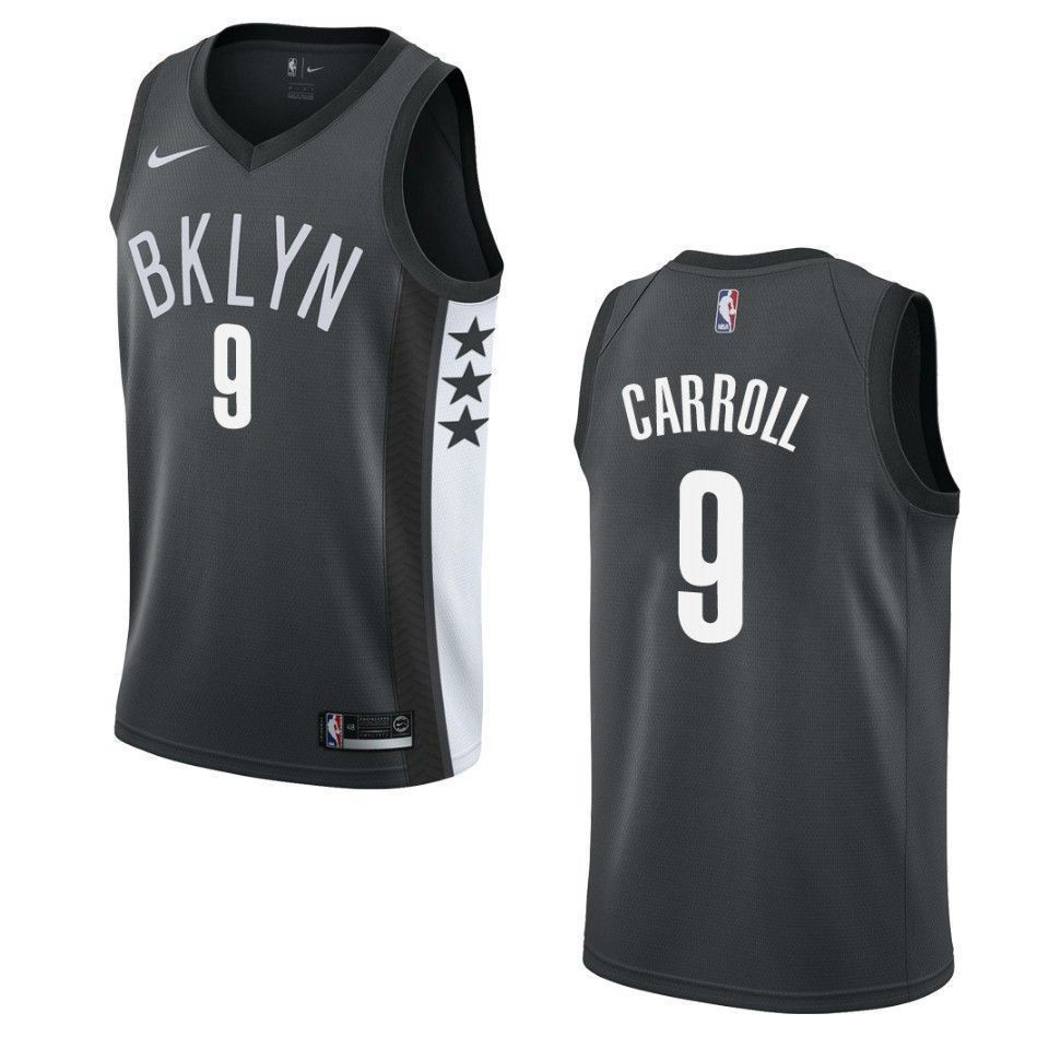 Brooklyn Nets 9 Demarre Carroll Statement Swingman Black NBA Jersey Men's