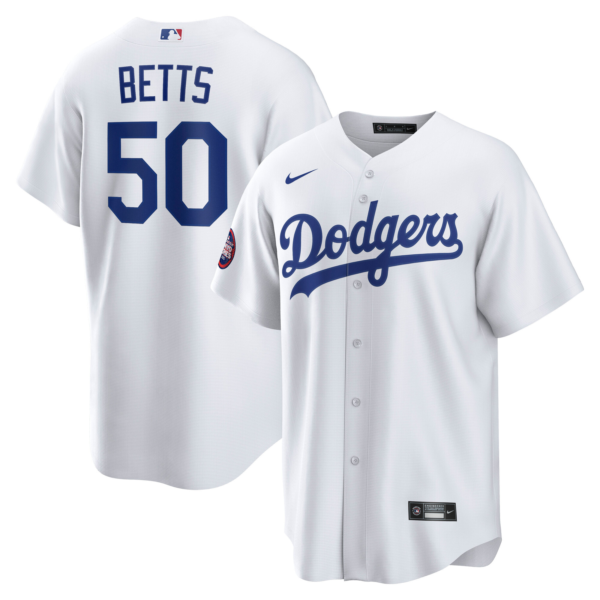Los Angeles Dodgers Mookie Betts White 2025 World Tour: Tokyo Series Home Player MLB Jersey Men's